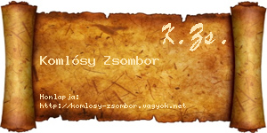 Komlósy Zsombor névjegykártya