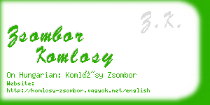 zsombor komlosy business card