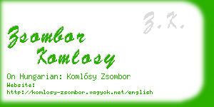 zsombor komlosy business card